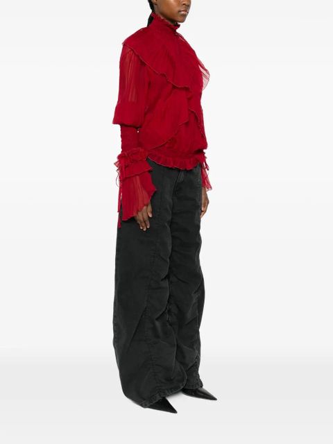Blumarine ruffled-detail blouse - Red