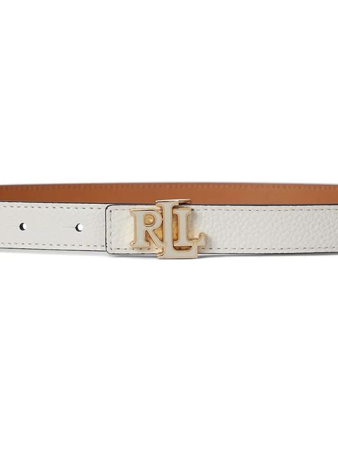 Lauren Ralph Lauren pasek skórzany dwustronny damski kolor beżowy 412P04418