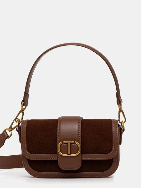 Twinset torebka skórzana kolor brązowy 252TD8371 - zdjęcie produktu nr 1