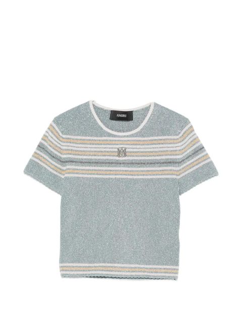 AMIRI logo-embroidered striped top - Blue - zdjęcie produktu nr 1