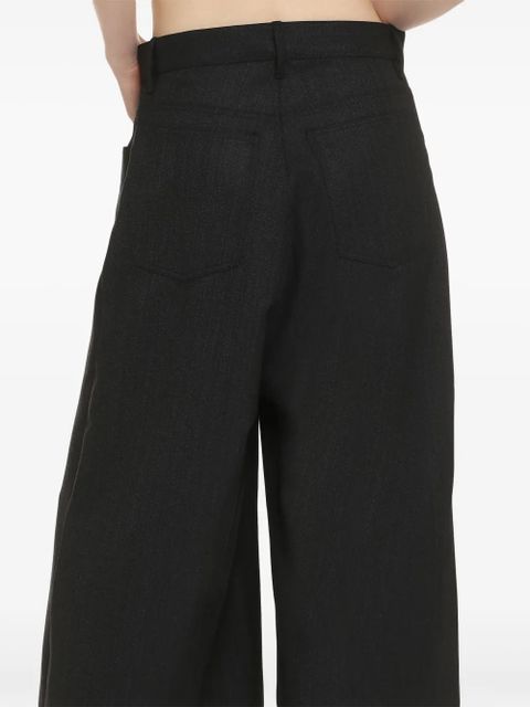Balenciaga wide-leg cropped trousers - Black