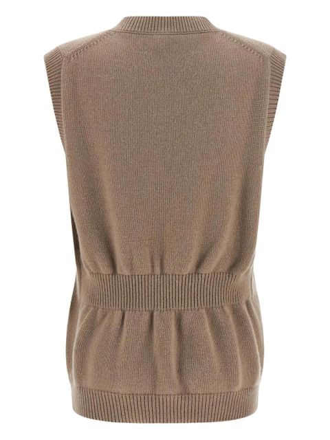 FENDI V-neck cashmere tank top - Brown