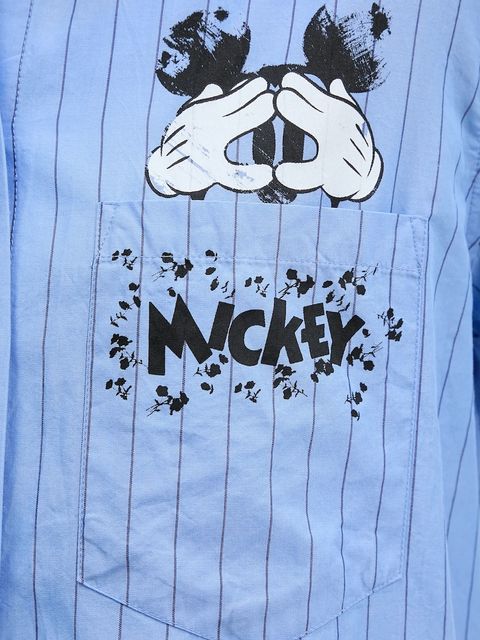 Desigual koszula MICKYSTRIPES damska kolor niebieski relaxed z kołnierzykiem klasycznym 25WWCW19