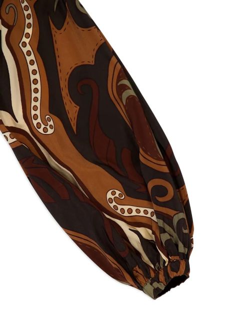 Johanna Ortiz paisley-print high-neck blouse - Brown - zdjęcie produktu nr 2