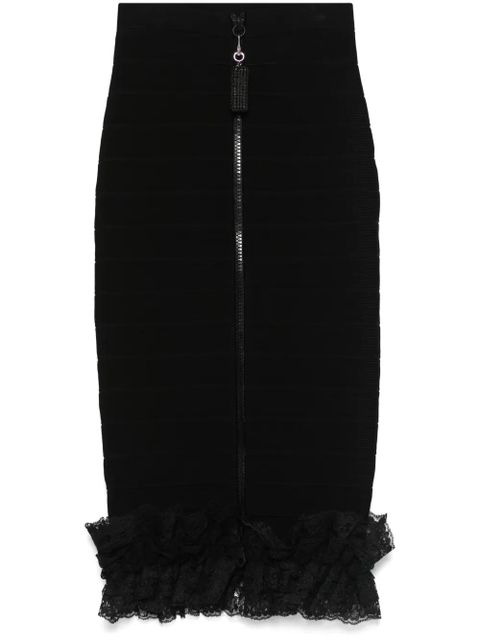 Self-Portrait x Christopher Kane ruffle knit midi skirt - Black - zdjęcie produktu nr 1