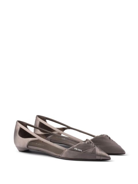 Prada Satin cut-out ballerinas - Grey