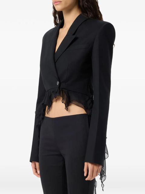 Blumarine single-breasted asymmetric-hem blazer - Black