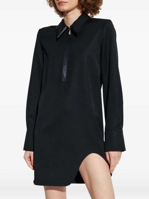 The Attico zip-front mini shirt dress - Black
