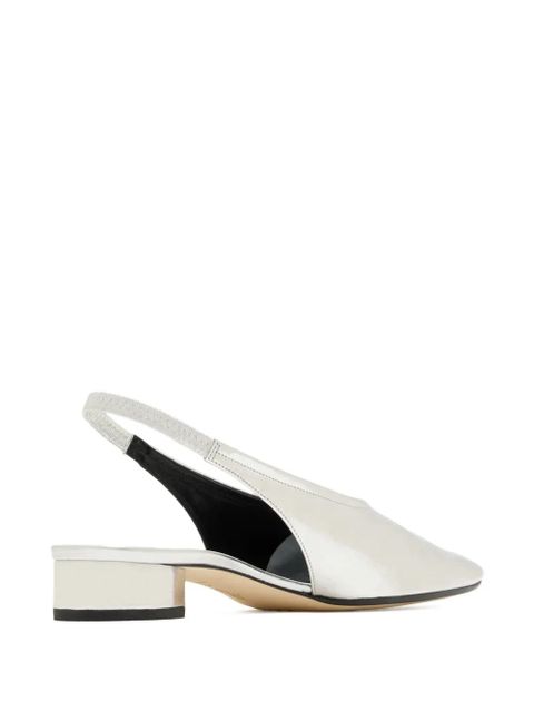 Aeyde Dua square-toe slingback pumps - Silver