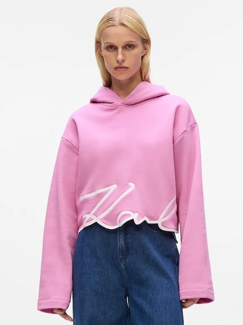 Karl Lagerfeld bluza damska kolor różowy z aplikacją A4W20039 - zdjęcie produktu nr 1