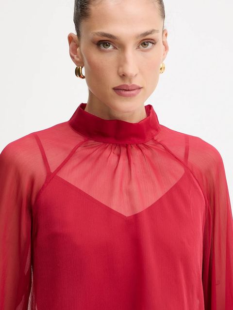Twinset bluzka damska kolor czerwony gładka 252AT2213