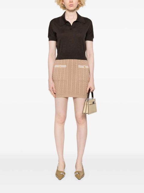 Alessandra Rich cotton mini skirt - Brown