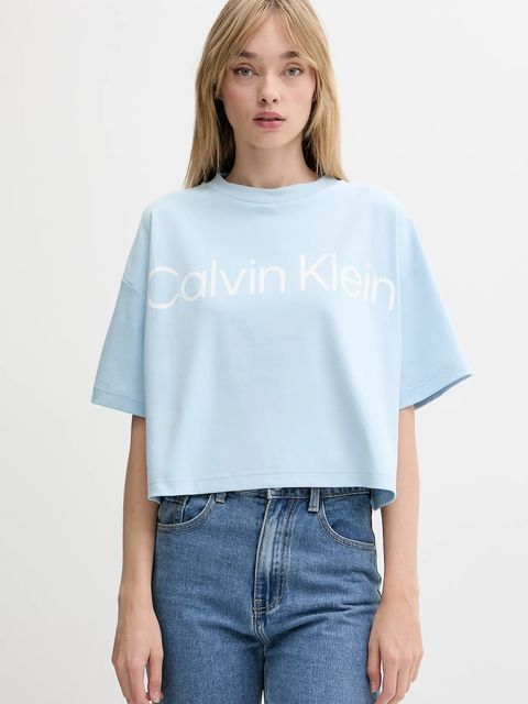 Calvin Klein t-shirt bawełniany damski kolor niebieski LV044C903G - zdjęcie produktu nr 1
