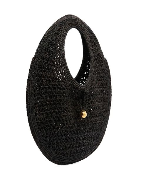 Jacquemus Le Rond Spiaggia raffia shoulder bag - Black