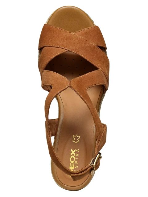 Geox espadryle zamszowe D PONZA kolor brązowy na koturnie D35GVC 00021 C6001