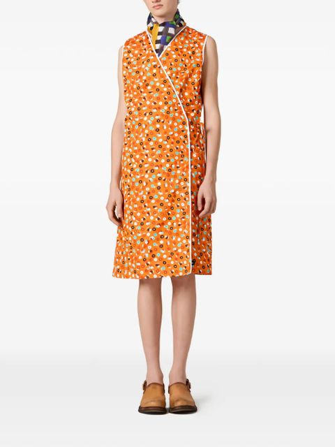 Miu Miu floral-detail midi dress - Orange - zdjęcie produktu nr 2