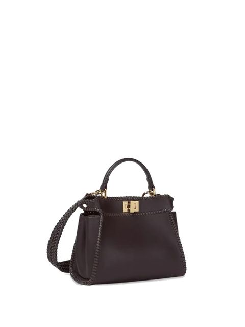 FENDI small Peekaboo braided tote bag - Brown - zdjęcie produktu nr 2
