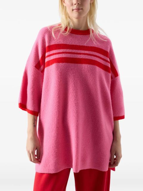 American Vintage Damsville striped crew-neck sweater - Pink