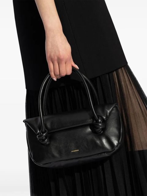Jil Sander folded leather tote bag - Black - zdjęcie produktu nr 2