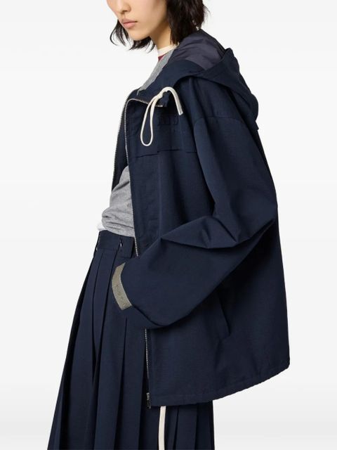 Miu Miu drawstring parka coat - Blue