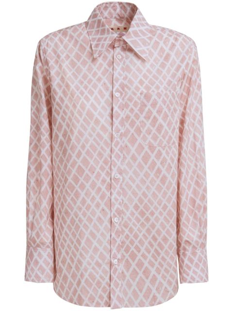 Marni patterned long-sleeve shirt - Pink - zdjęcie produktu nr 1