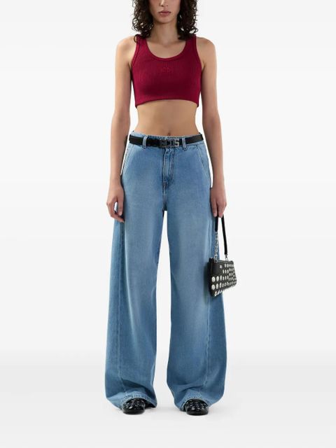 GCDS logo-embroidered tank top