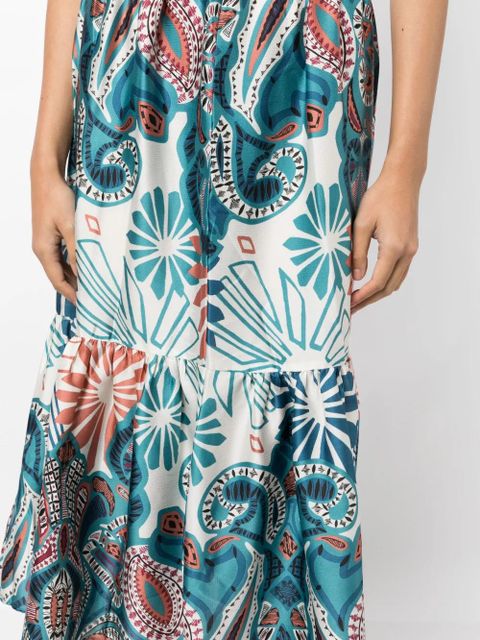Ba&Sh botanical-print flared skirt - Blue