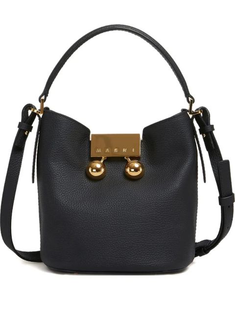 Marni Trunkaroo pebbled-leather bucket bag - Black - zdjęcie produktu nr 1