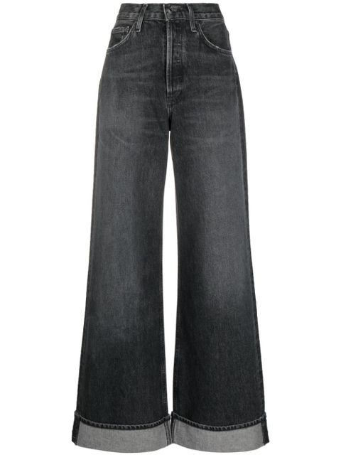 AGOLDE Dame wide-leg organic-cotton jeans - Black - zdjęcie produktu nr 1