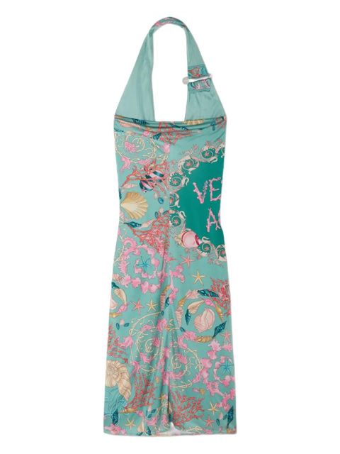 Versace seashell-print halter-neck midi dress - Green - zdjęcie produktu nr 2