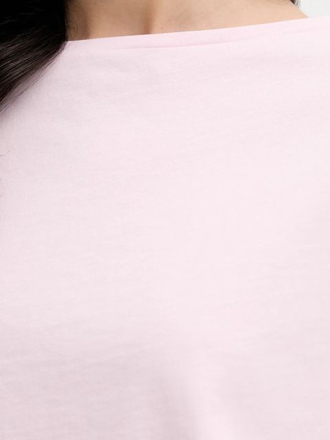 Sisley t-shirt bawełniany damski kolor różowy 36W9L400N