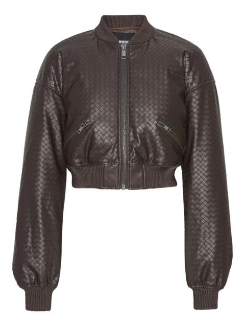 ROTATE BIRGER CHRISTENSEN cropped puffer bomber jacket - Brown - zdjęcie produktu nr 1