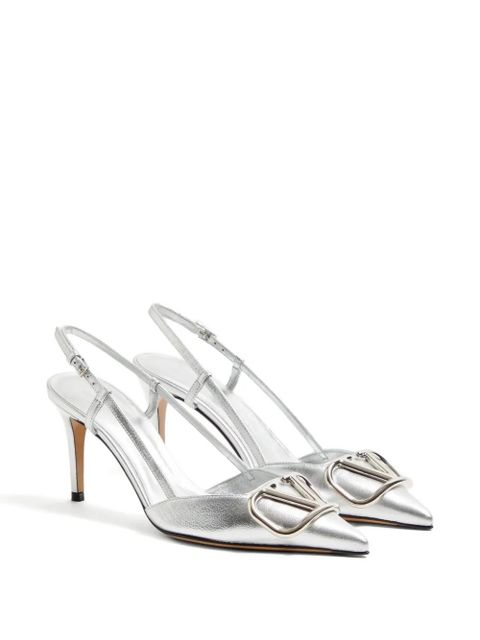 Valentino Garavani 80mm VLogo slingback pumps - Silver