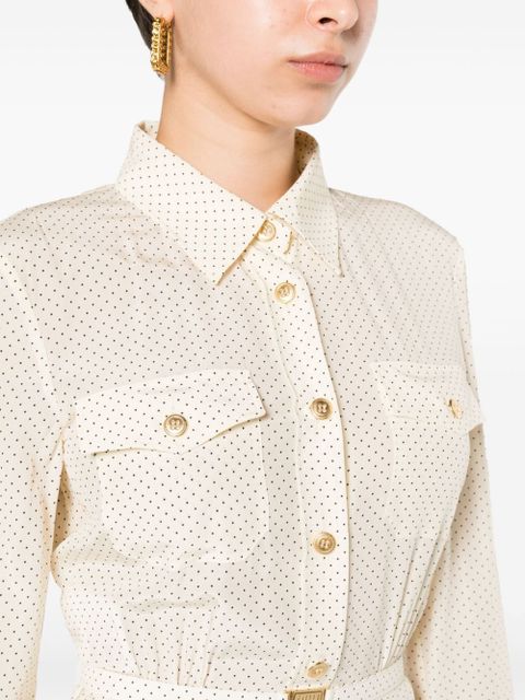 Miu Miu micro-dot crepe midi dress - Neutrals