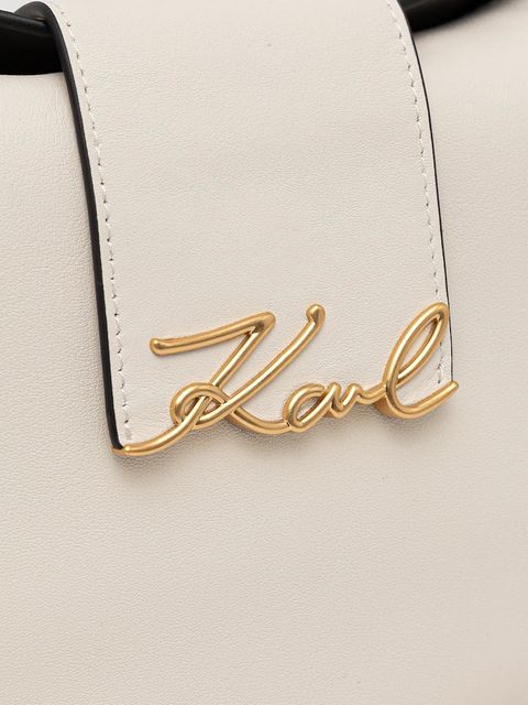 Karl Lagerfeld torebka skórzana K/SIGNATURE kolor biały B1W30059