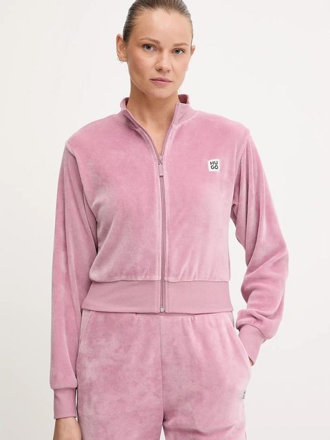 HUGO bluza damska kolor różowy z aplikacją 50549796 - zdjęcie produktu nr 1