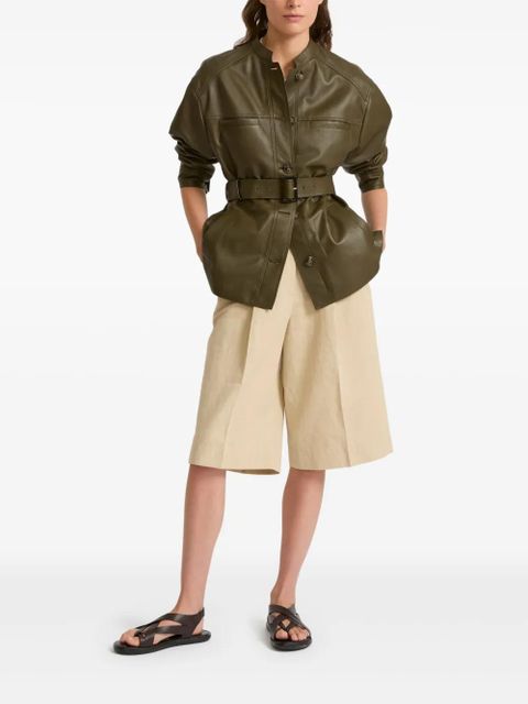 Yves Salomon leather belted jacket - Green - zdjęcie produktu nr 2