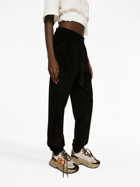 Dolce & Gabbana logo-embroidered drawstring track pants - Black