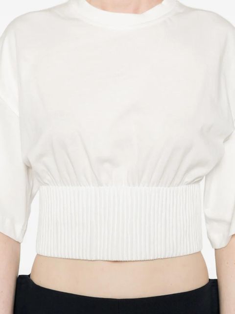 Sportmax Spxfosco ribbed-hem T-shirt - White