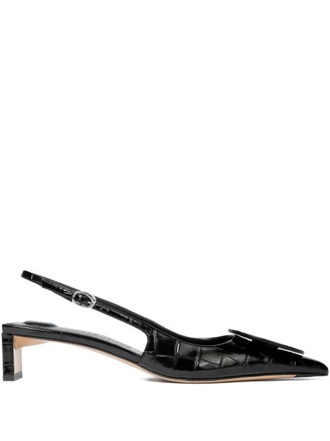 Jacquemus 40mm Duelo crocodile-effect pumps - Black - zdjęcie produktu nr 1