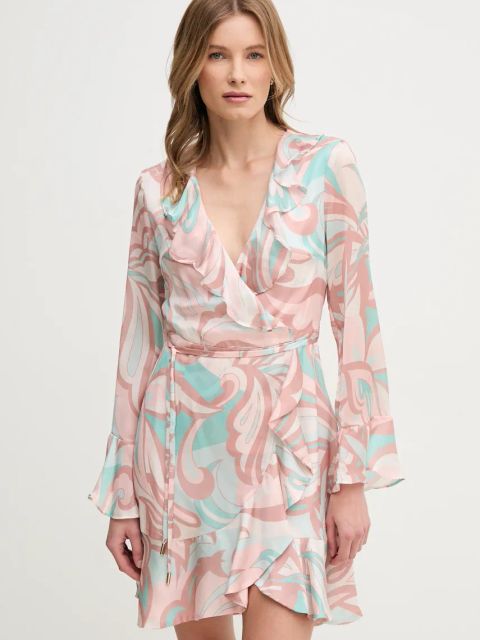 Gaudi sukienka kolor różowy mini prosta 511FD15005