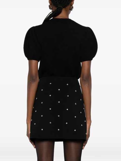SANDRO strassé-embellishment mini skirt - Black
