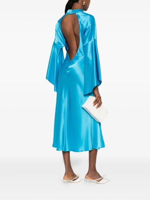 PINKO flared-sleeve slit dress - Blue