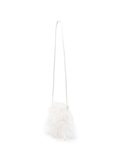 Yves Salomon feather-detail cross body bag - White