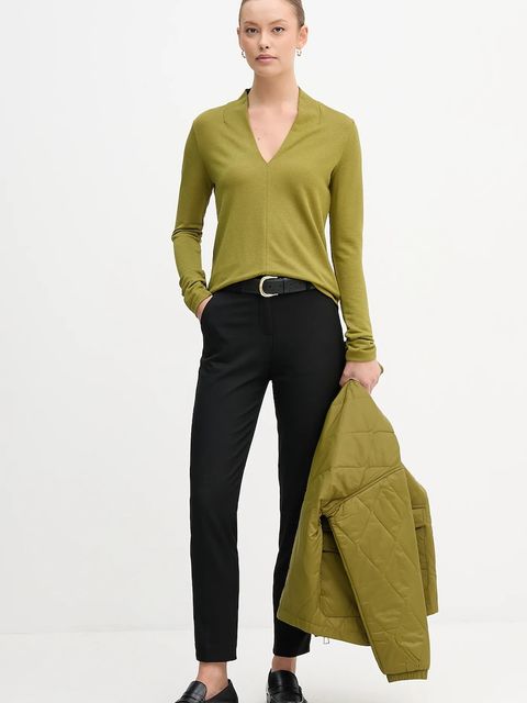 United Colors of Benetton bluzka damska kolor zielony gładka 31NLD401X