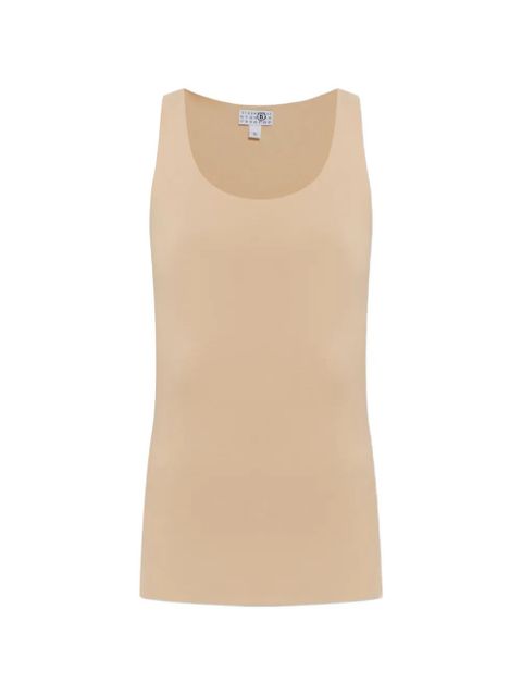 MM6 Maison Margiela logo-print scoop-neck tank top - Neutrals - zdjęcie produktu nr 1