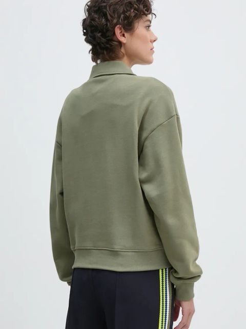 Lacoste bluza bawełniana damska kolor zielony gładka SF2641