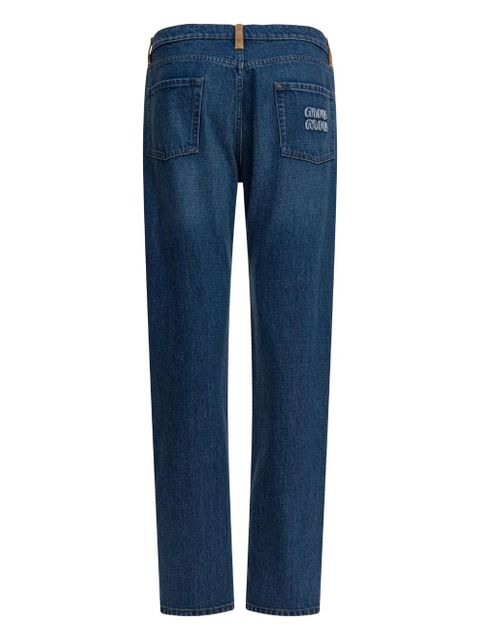 Miu Miu log-detail jeans - Blue