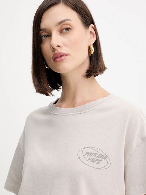 Patrizia Pepe t-shirt bawełniany damski kolor beżowy 8M1714 J128