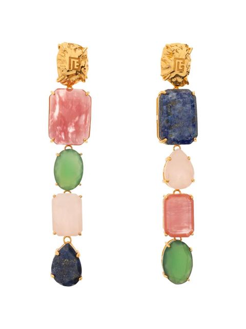Balmain gemstone-embellished drop earrings - Gold - zdjęcie produktu nr 1